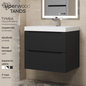 Тумба под раковину Uperwood Tanos 60 см, подвесная, черная матовая в Нижнекамске - nizhnekamsk.mebel24.online | фото 3