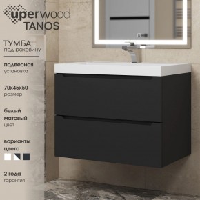 Тумба под раковину Uperwood Tanos 70 см, подвесная, черная матовая в Нижнекамске - nizhnekamsk.mebel24.online | фото 3