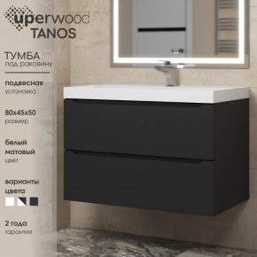 Тумба под раковину Uperwood Tanos 80 см, подвесная, черная матовая в Нижнекамске - nizhnekamsk.mebel24.online | фото 3
