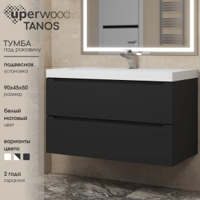 Тумба под раковину Uperwood Tanos 90 см, подвесная, черная матовая в Нижнекамске - nizhnekamsk.mebel24.online | фото 3
