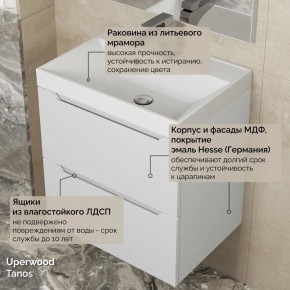 Тумба с раковиной Uperwood Tanos 50 см, подвесная, белая матовая в Нижнекамске - nizhnekamsk.mebel24.online | фото 6