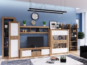 ТЕРРА Тумба Тв (Белый глянец/дуб сонома) в Нижнекамске - nizhnekamsk.mebel24.online | фото 2