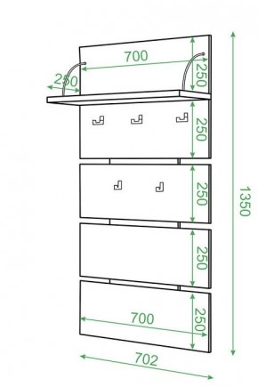 Вешалка настенная Домино СТ-50 в Нижнекамске - nizhnekamsk.mebel24.online | фото 2