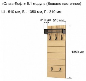 Вешалка-полка Ольга-лофт 6.1 в Нижнекамске - nizhnekamsk.mebel24.online | фото 3